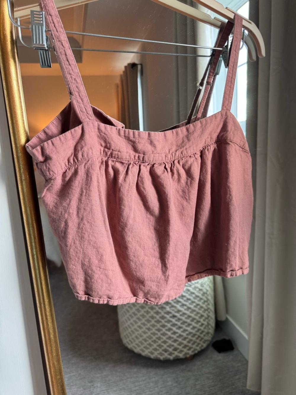 Abercrombie & Fitch Rose Pink Gathered Crop Cami
